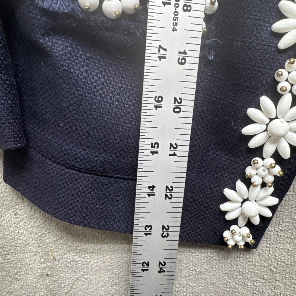 RSVP by Talbots Women's 12P Navy Blue Hand Beaded Blazer Lady Jacket Career - Picture 5 of 12